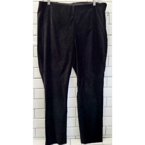 LAUREN RALPH LAUREN Green Label Women’s Black Velour Straight Leg Dress Pants